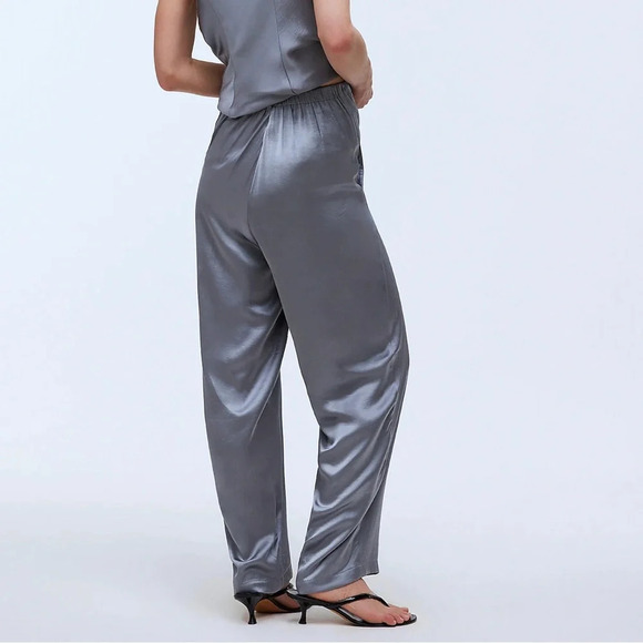 Madewell Straight-Leg Full-Length Pants in Satin Size Small - Picture 3 of 5